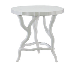 Chalky White Matte Finish Chairside Table, Home Furnishings, Laura of Pembroke
