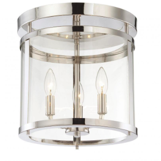 Polished Nickel 3 Light Semi-Flush, Lighting, Laura of Pembroke