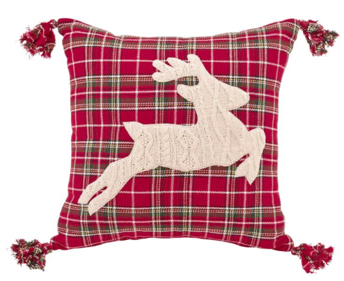 Reindeer Cable Knit Pillow, Gifts, Mud Pie, Laura of Pembroke