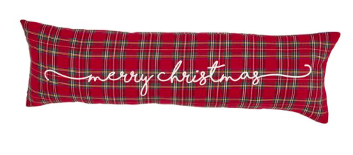 Tartan Merry Christmas Pillow, Gifts, Mud Pie, Laura of Pembroke