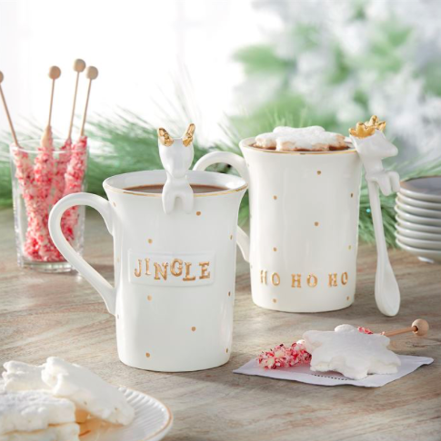 Gold Reindeer Mug, Gifts, Mud Pie, Laura of Pembroke