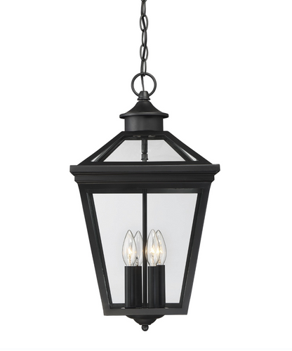 Classic Black Steel Hanging Lantern, Lighting, Laura of Pembroke