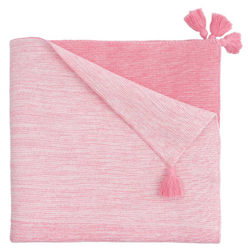 Coral Pink Ombre Tassel Baby Blanket, Baby, Elegant Baby, Laura of Pembroke