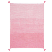 Coral Pink Ombre Tassel Baby Blanket