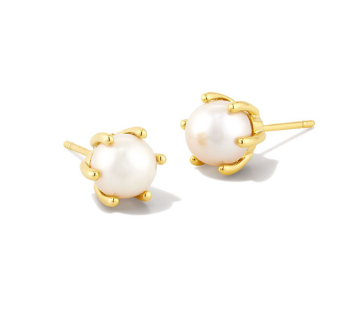 Ashton Pearl Gold Stud Earring