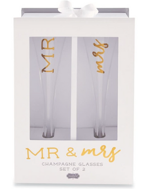 MR AND MRS CHAMPAGNE GLASS SET