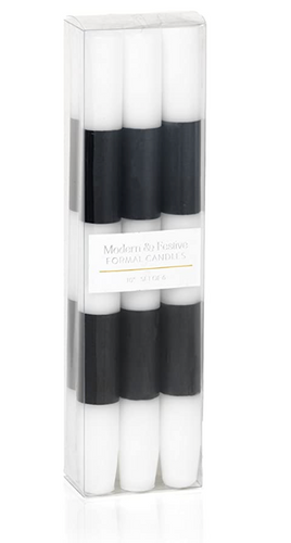 Set of 6 Black and White Candlesticks 