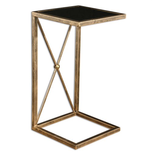 Black Glass Side Table, Home Furnishings, Laura of Pembroke