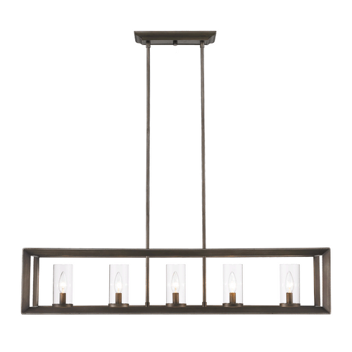 Smyth 5 Light Linear Pendant in Gunmetal Bronze with Clear Glass, Lighting, Laura of Pembroke