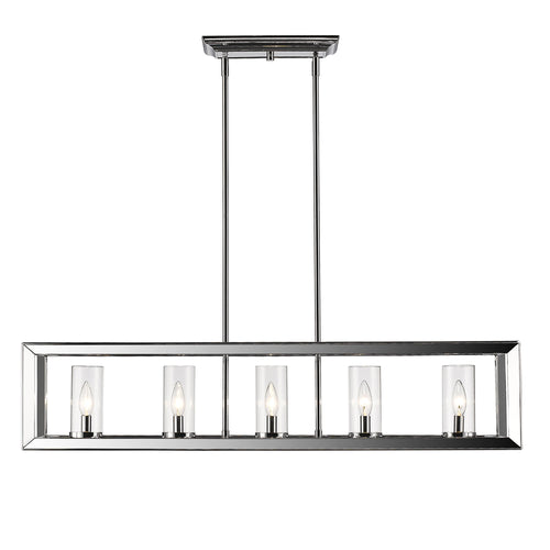 Smyth 5 Light Linear Pendant in Chrome with Clear Glass, Lighting, Laura of Pembroke