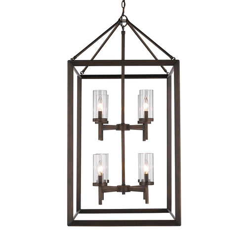 Smyth 8 Light Pendant in Gunmetal Bronze with Clear Glass, Lighting, Laura of Pembroke