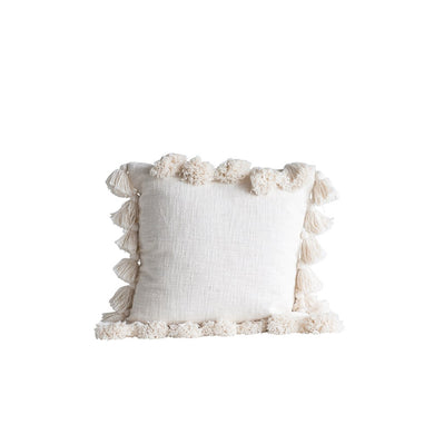 Square Cotton Pillow w/ Tassels
