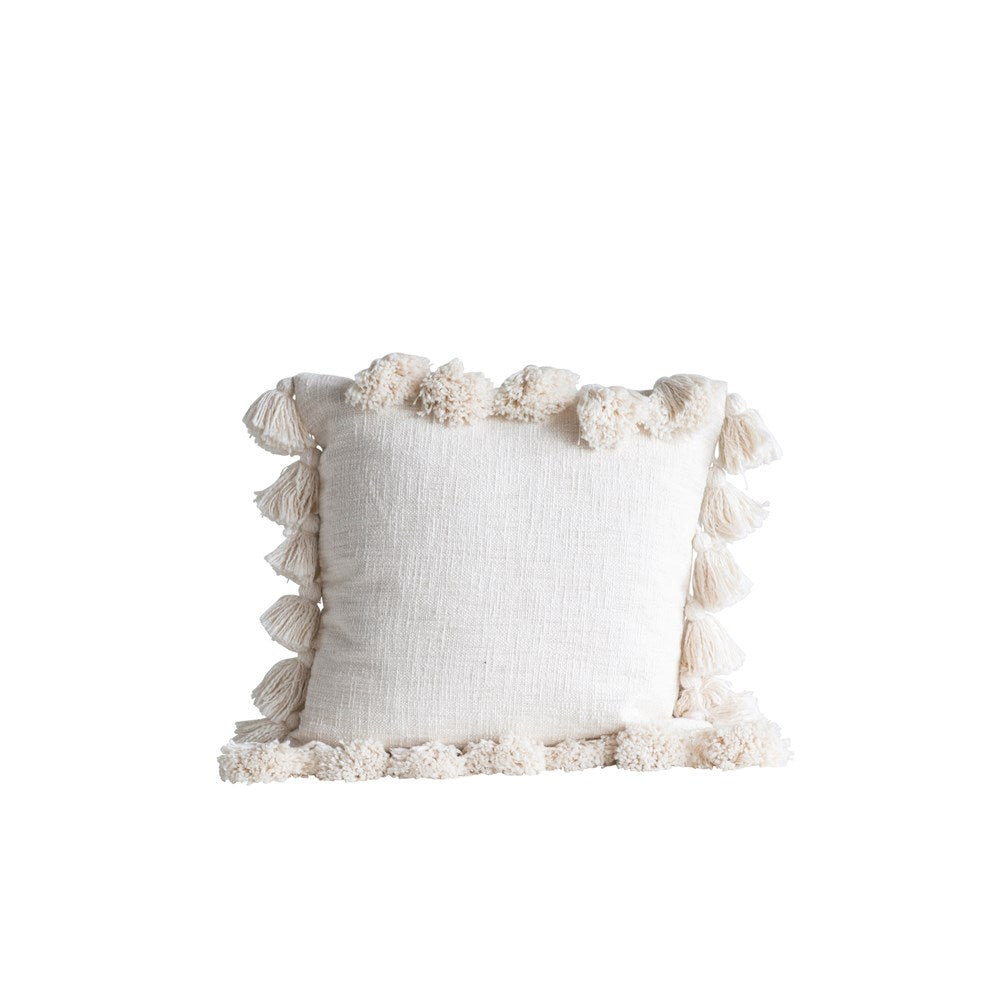 Square Cotton Pillow w/ Tassels