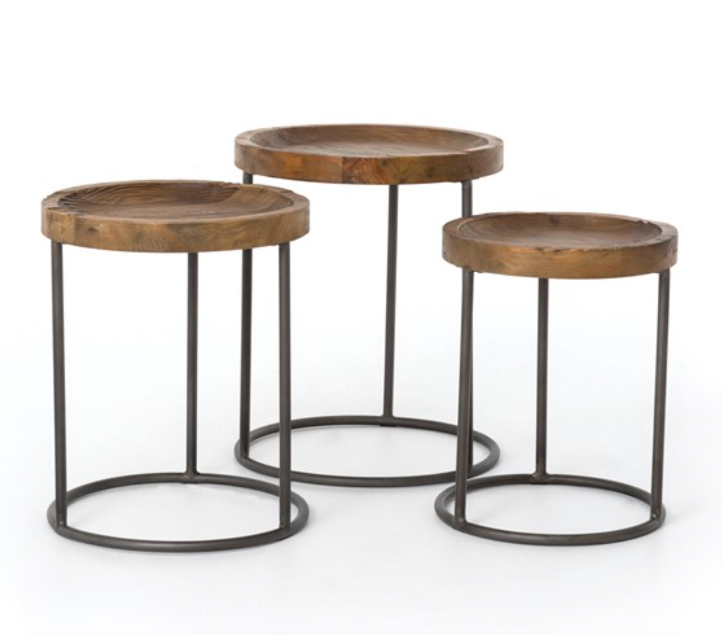 TRISTAN NESTING TABLES-BLEACHED PINE