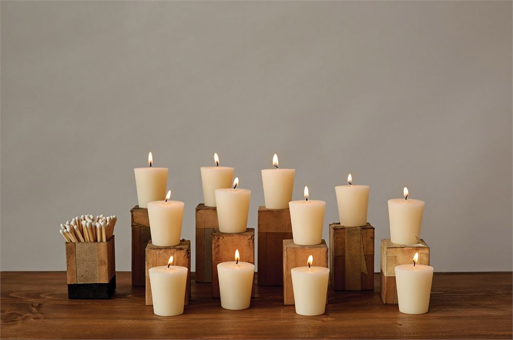 Unscented Votive Candles In Box, Set of 12 