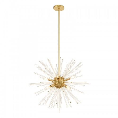 Utopia 8 Light Satin Brass Pendant Chandelier, Lighting, Laura of Pembroke