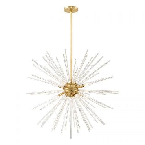 Utopia 8 Light Satin Brass Pendant Chandelier, Lighting, Laura of Pembroke