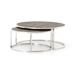 Laura of Pembroke Shagreen Nesting Coffee Table, Stainless