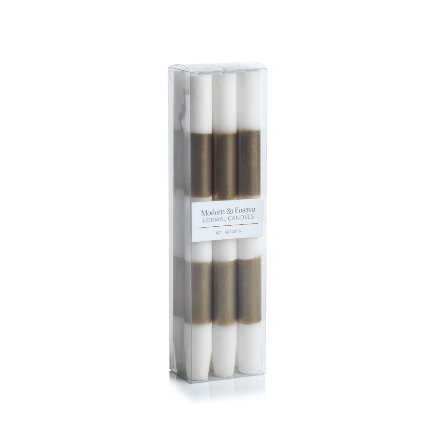 GOLD FORMAL CANDLES S/6