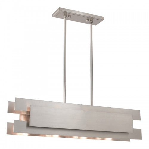 Varick 4 Light Brushed Nickel Linear Chandelier, Lighting, Laura of Pembroke