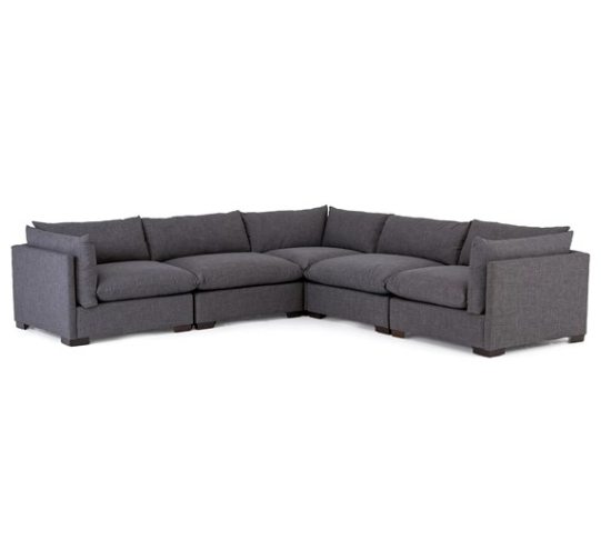 WESTWOOD 5-PIECE SECTIONAL, BENNETT CHARCOAL