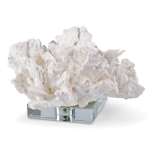 White Flower Coral on Crystal Base, Home Accessories, Laura of Pembroke