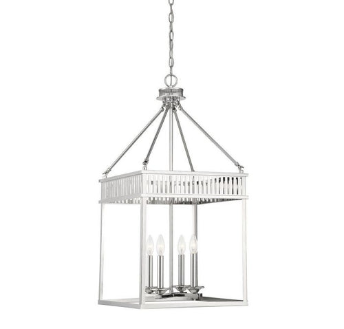 William 4-Light Polished Nickel Lantern