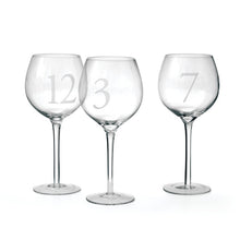 Numbered Wine Glass