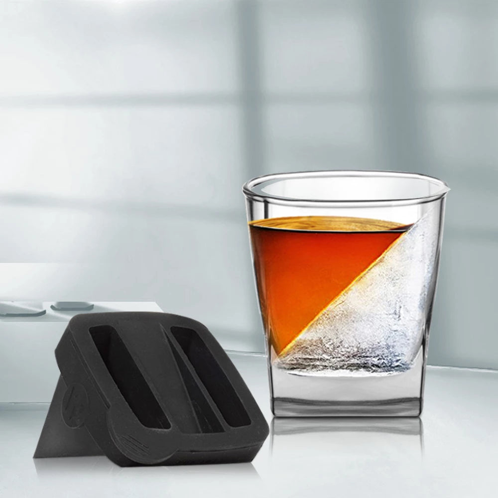 Corkcicle Whiskey Wedge Whiskey Glass with Silicone Ice Mold 9 oz