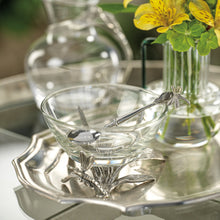 PEWTER AND GLASS BOWL