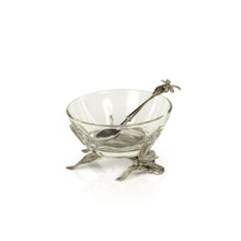PEWTER AND GLASS BOWL
