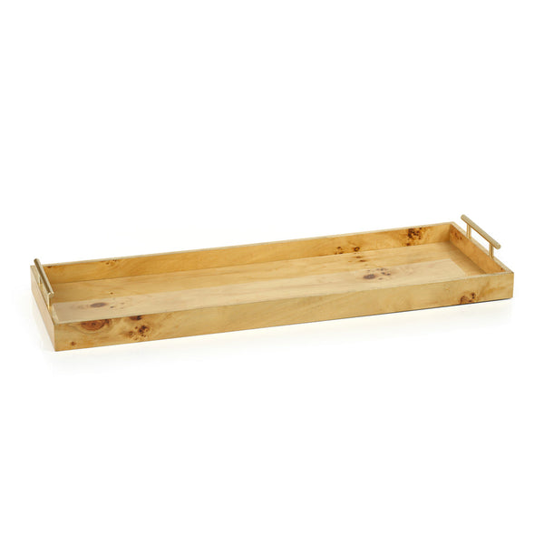 WOOD RECTANGULAR BOX W/HANDLES