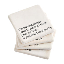 HAVING PEOPLE OVER COASTER