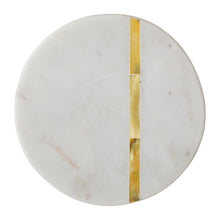 MARBLE COASTERS W/ GOLD FINISH METAL INLAY S/4