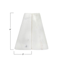 White Marble Bookends, Set of 2