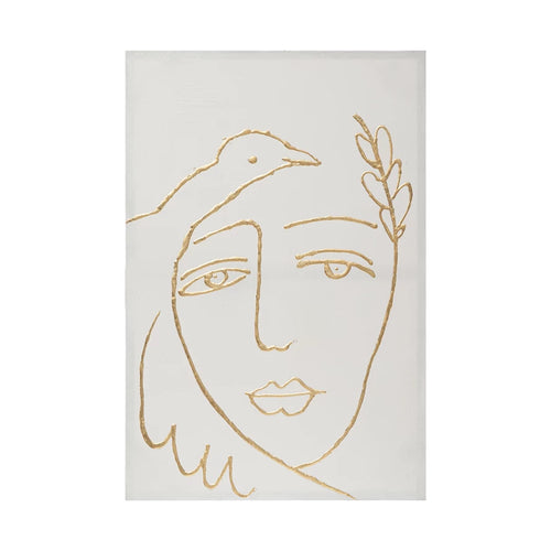ABSTRACT FACE AND BIRD WALL DECOR