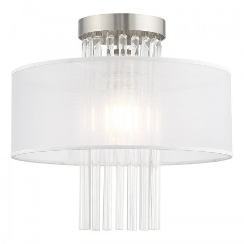 Alexis 1 Light Brushed Nickel Ceiling Mount, Lighting, Laura of Pembroke