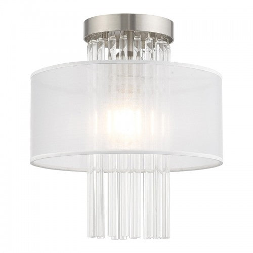 Alexis 1 Light Brushed Nickel Ceiling Mount, Lighting, Laura of Pembroke