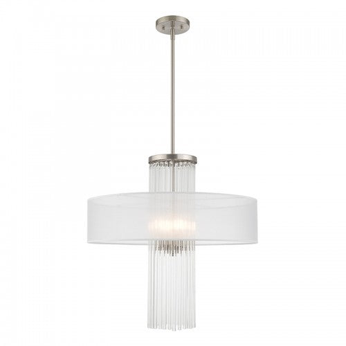 Alexis 4 Light Brushed Nickel Pendant Chandelier, Lighting, Laura of Pembroke