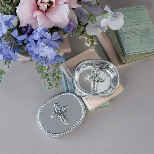 Baby Peek-a-Boo Cross Oval Keepsake Box, Gifts, Beatriz Ball, Laura of Pembroke