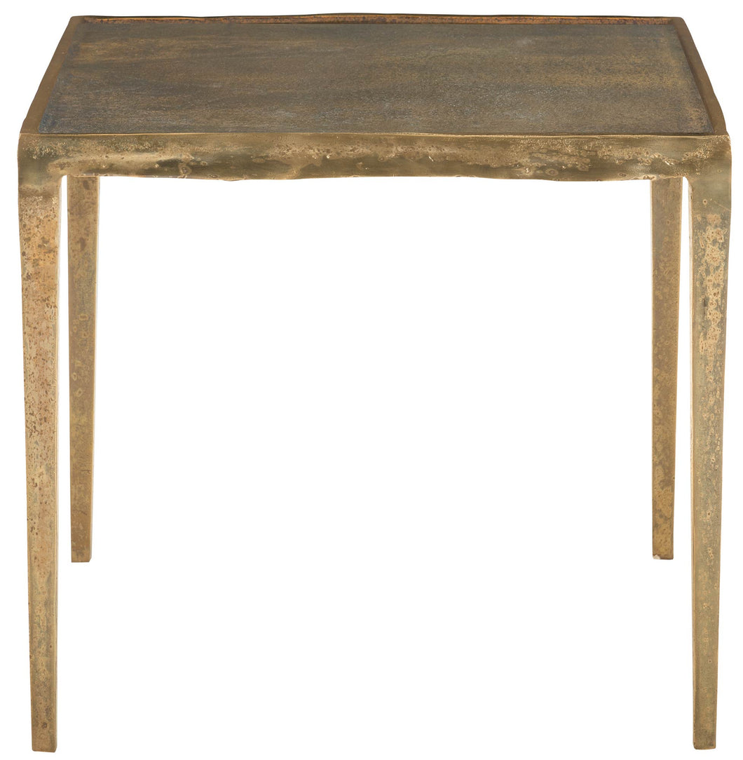 Gold Finish Square End Table, Home Furnishings, Laura of Pembroke
