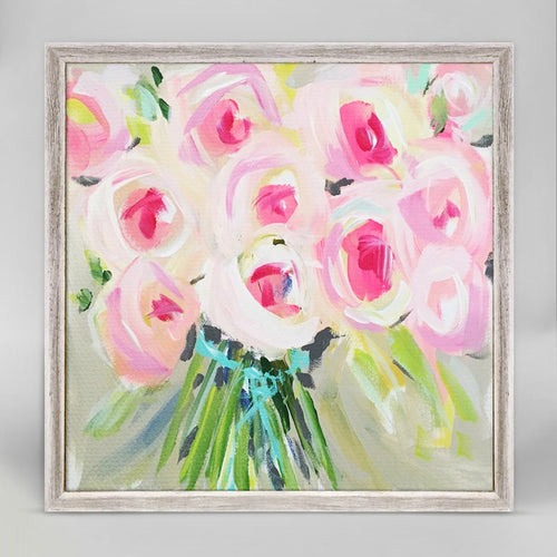 Bouquet of Pink Mini Framed Canvas 6x6, Home Accessories, Laura of Pembroke