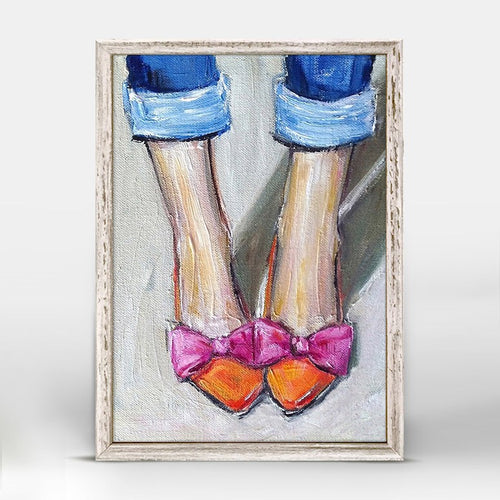 Bows Toes Shoes Mini Framed Canvas 5x7, Home Accessories, Laura of Pembroke