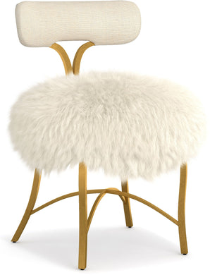Fur Upholstered Metal Side Chair, Home Furnishings, Laura of Pembroke