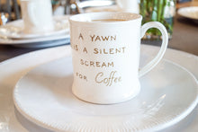 4"H STONEWARE MUG W/COFFEE SAYING