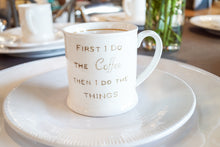 4"H STONEWARE MUG W/COFFEE SAYING