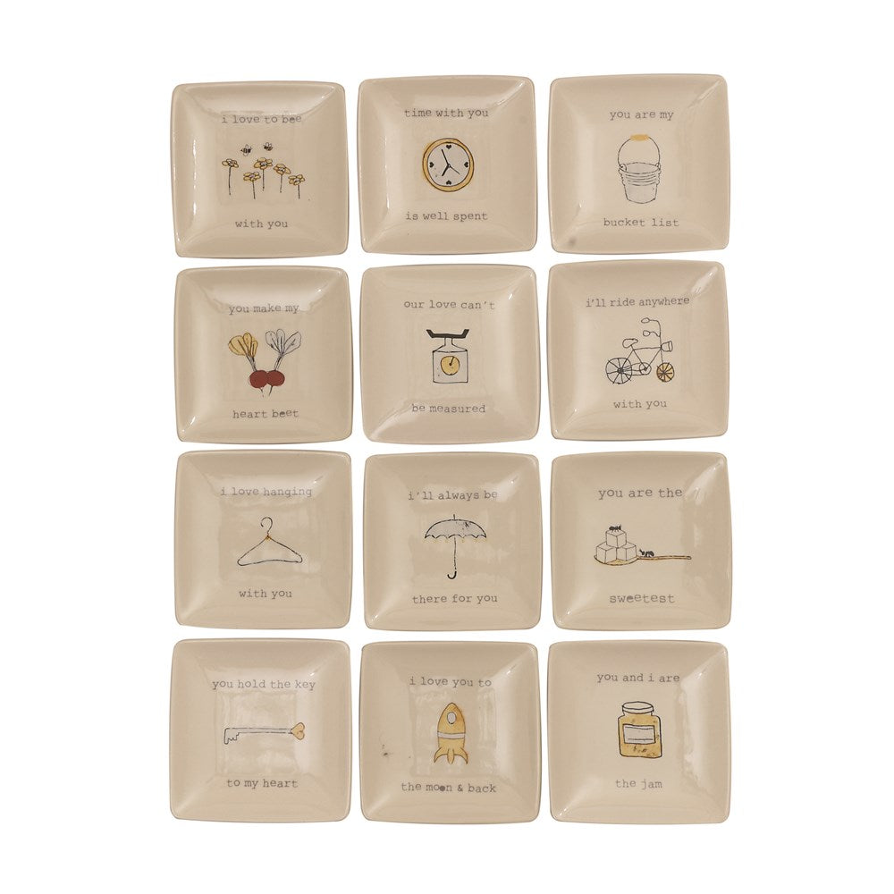 SQUARE STONEWARE DISH WITH SAYING