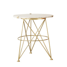 METAL TABLE WITH MARBLE TOP