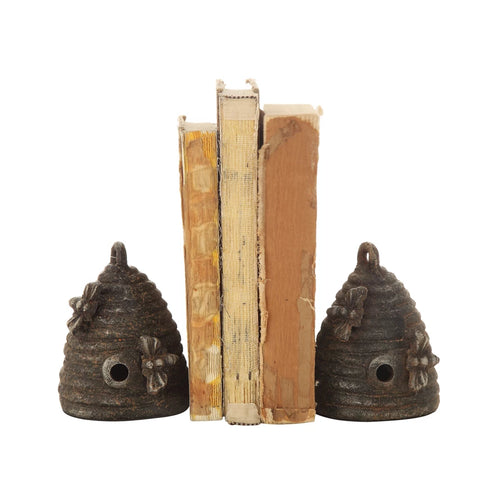 CAST IRON BEEHIVE BOOKENDS- SET OF 2