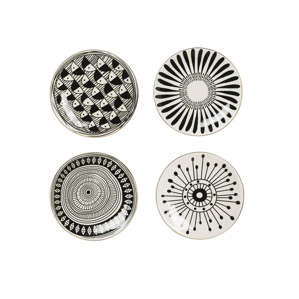 PLATE BLACK PATTERN WITH GOLD